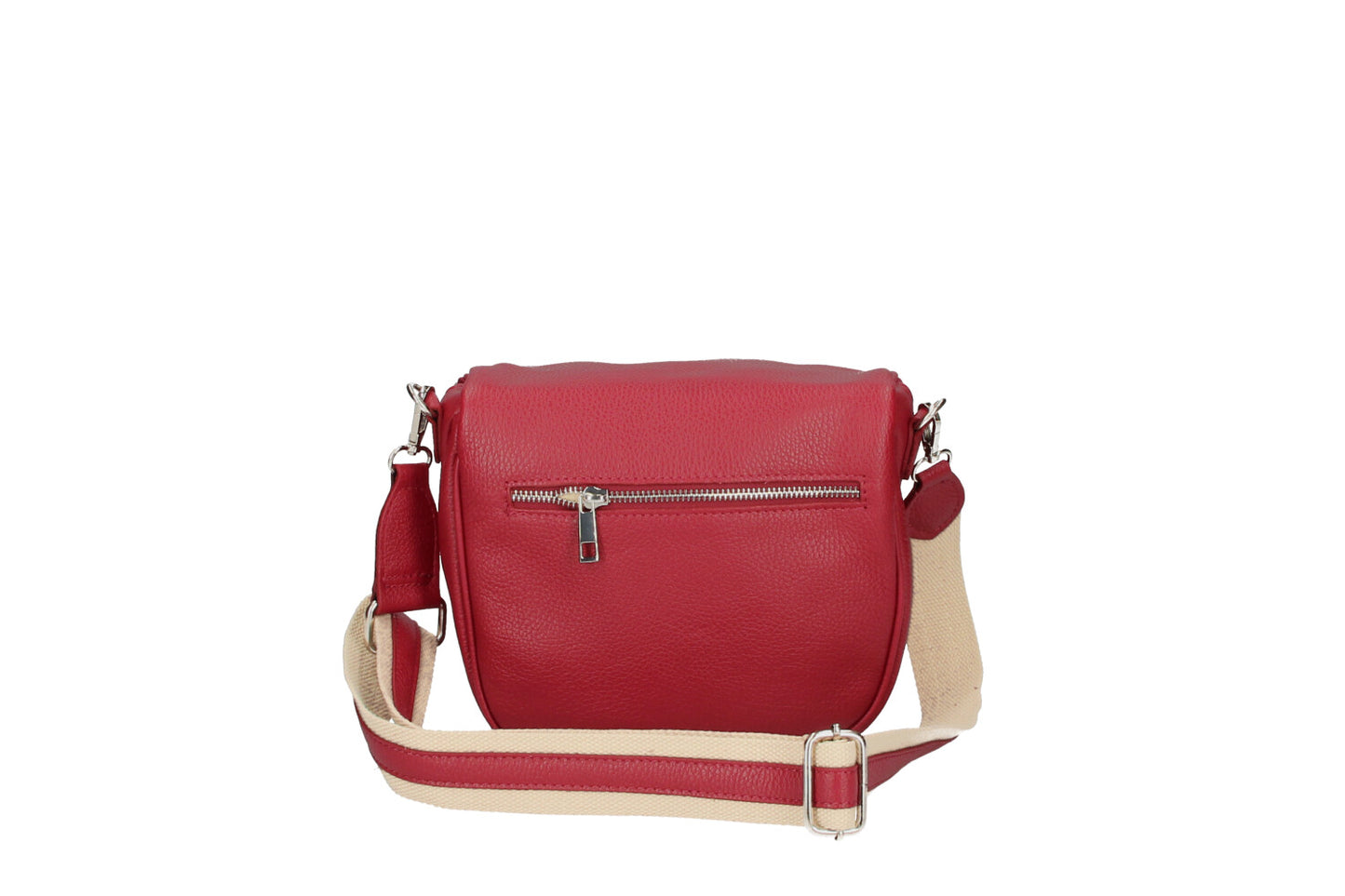 Red Italian Leather Shoulder Bag - 'Nicole'