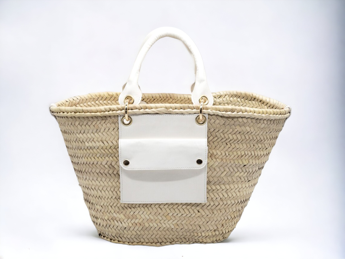 Timelessly Elegant French Basket Bag - Handwoven Luxury Tote: Brown